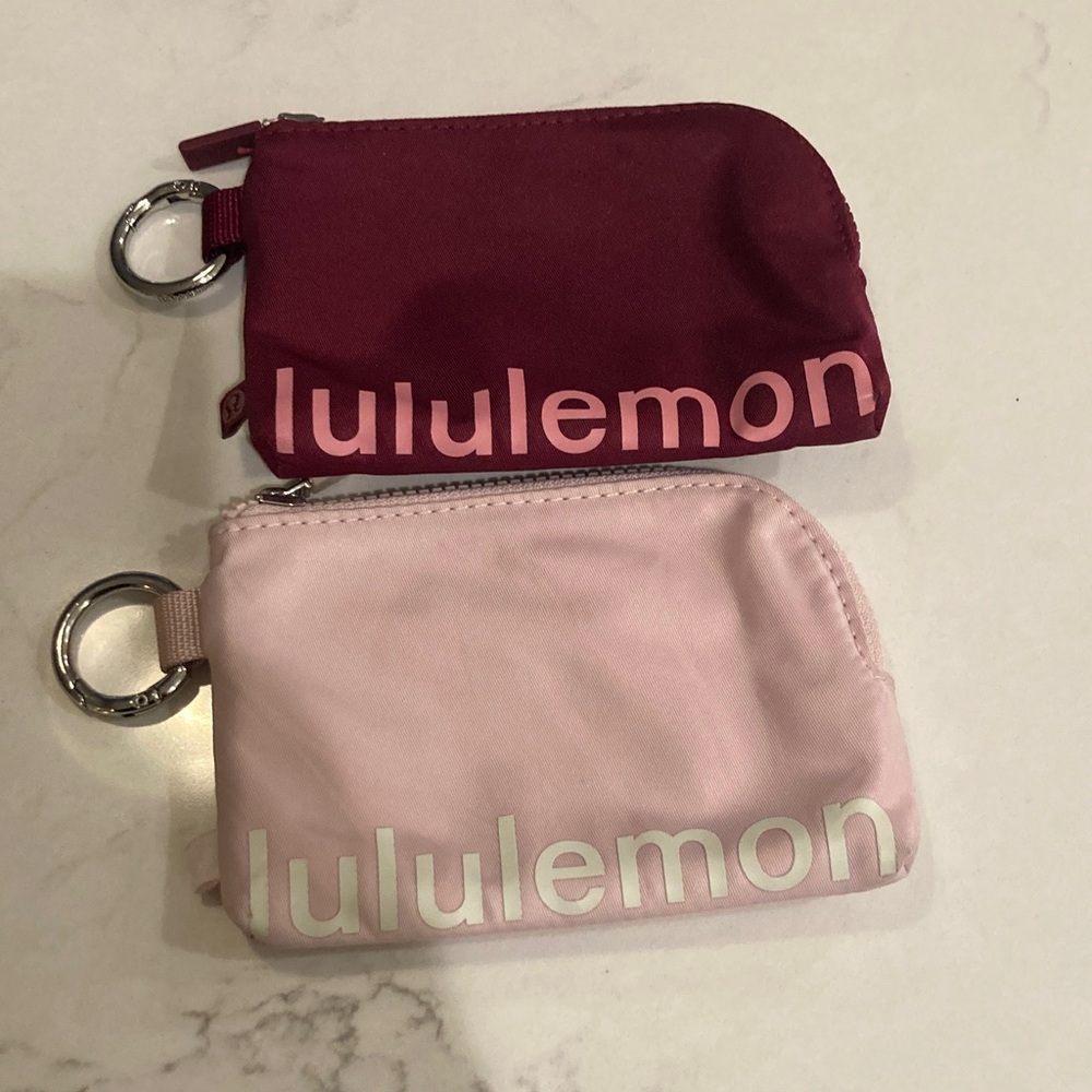 Lululemon Maroon and Light Pink Pouches
